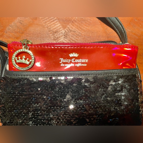 NWOT- Juicy Couture Evening Sequin Crossbody With Removable Zipper Pouch - Picture 2 of 7